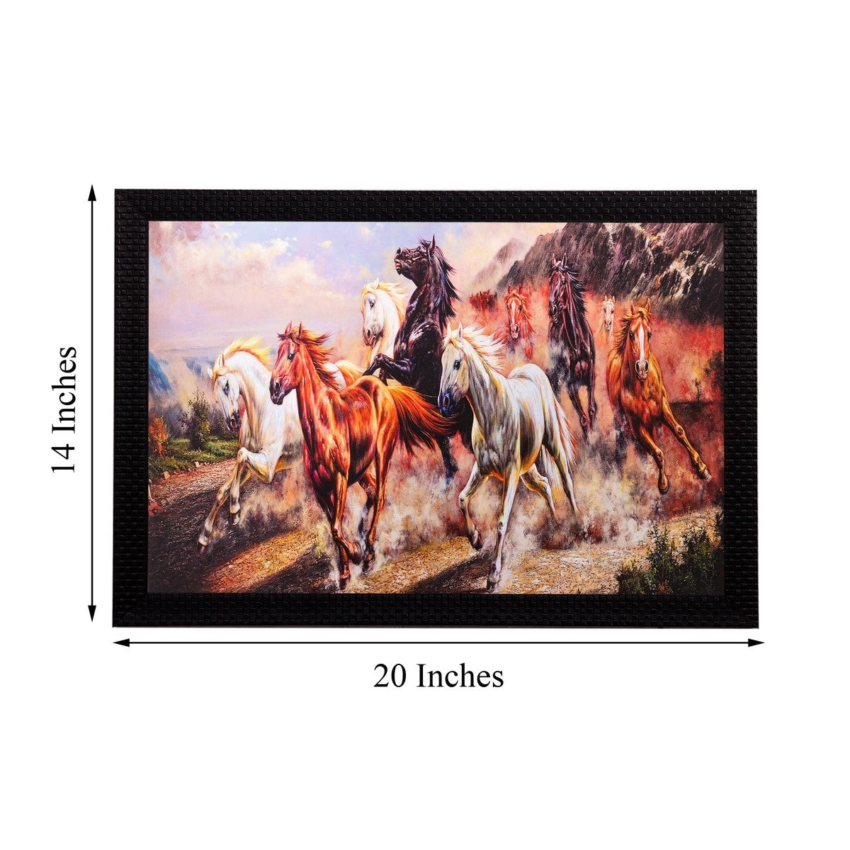 Racing Horses Matt Textured UV Art Painting Kafalo