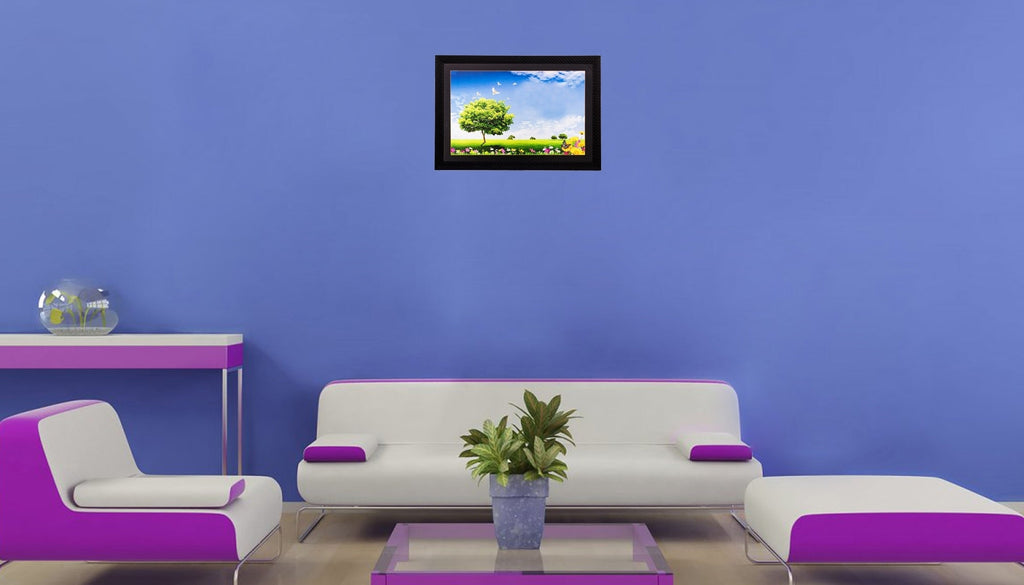 Green scenic view Matt Textured UV Art Painting Kafalo