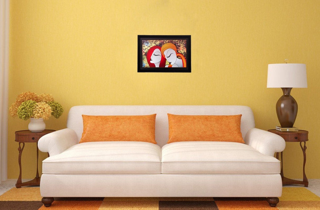 Abstract Radha Krishna Matt Textured UV Art Painting Kafalo