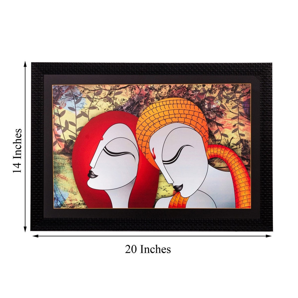 Abstract Radha Krishna Matt Textured UV Art Painting Kafalo