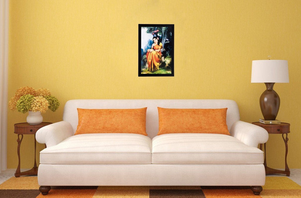 Woman in a thought Matt Textured UV Art Painting Kafalo