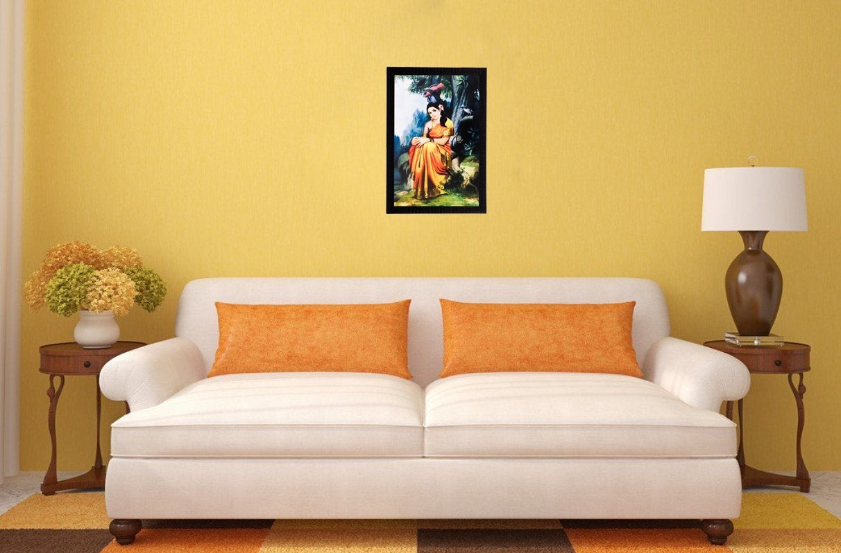 Woman in a thought Matt Textured UV Art Painting Kafalo