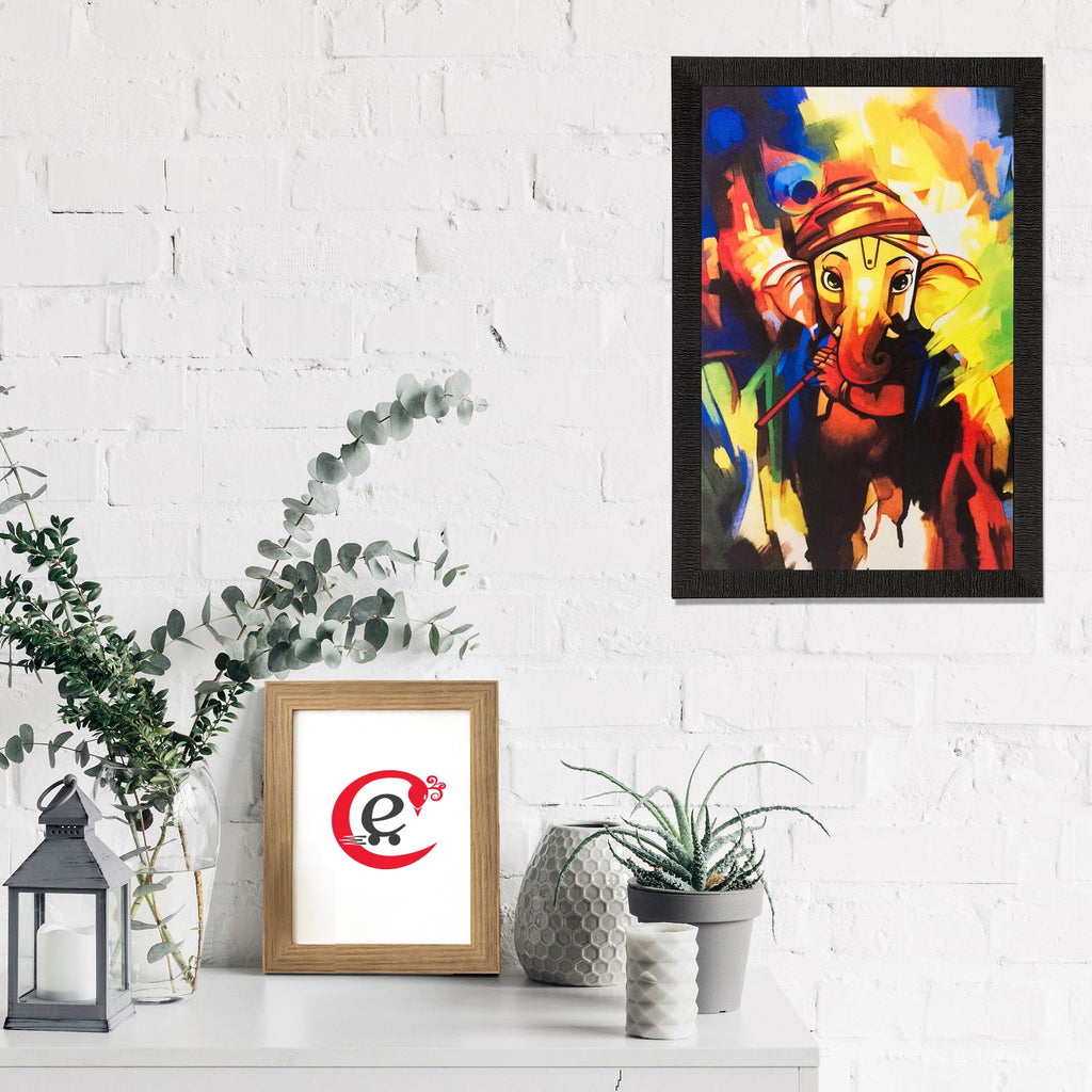 Colorful Lord Ganesha Matt Textured UV Art Painting Kafalo