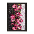 Pink Flowers Matt Textured UV Art Painting Kafalo