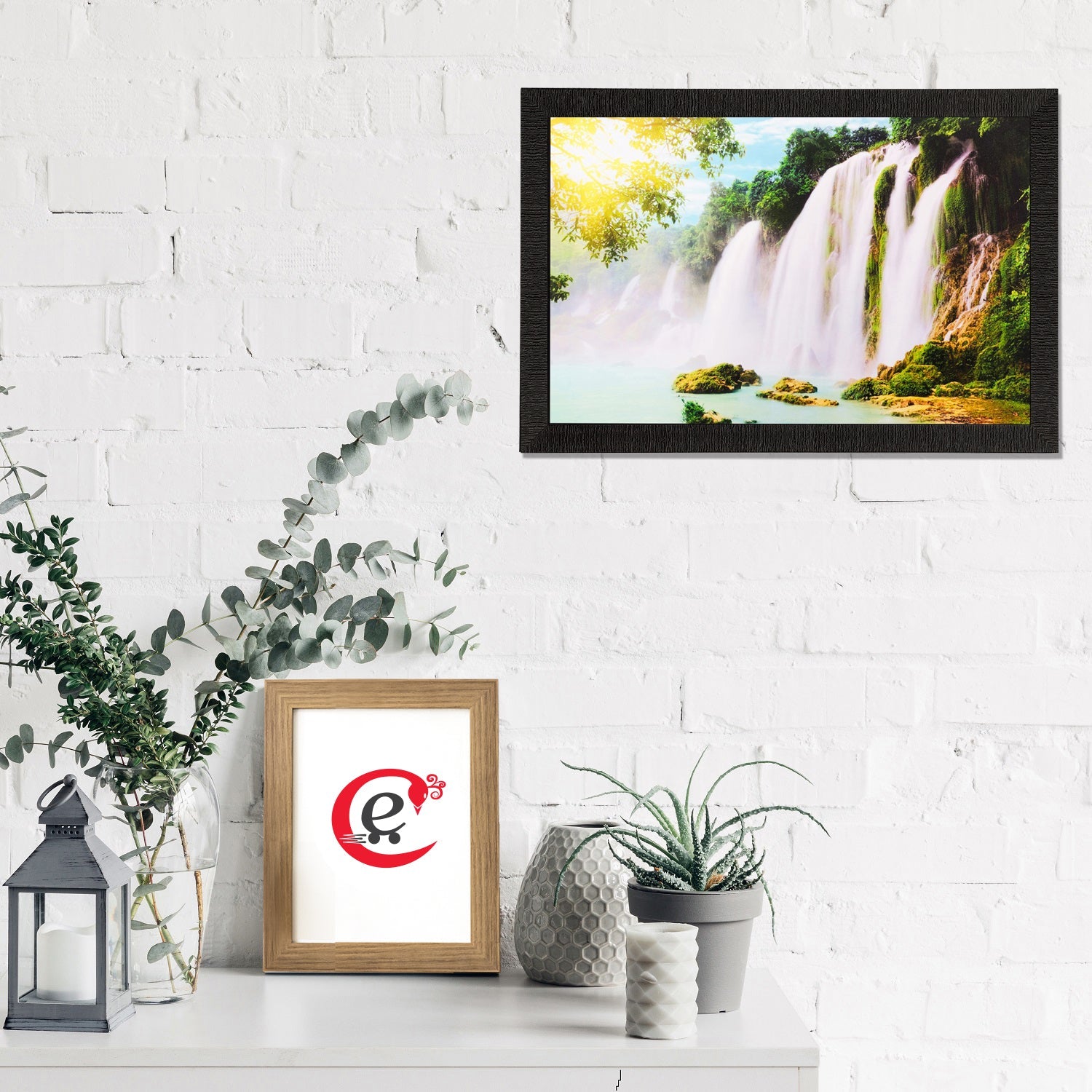 Soothing Waterfall Matt Textured UV Art Painting Kafalo