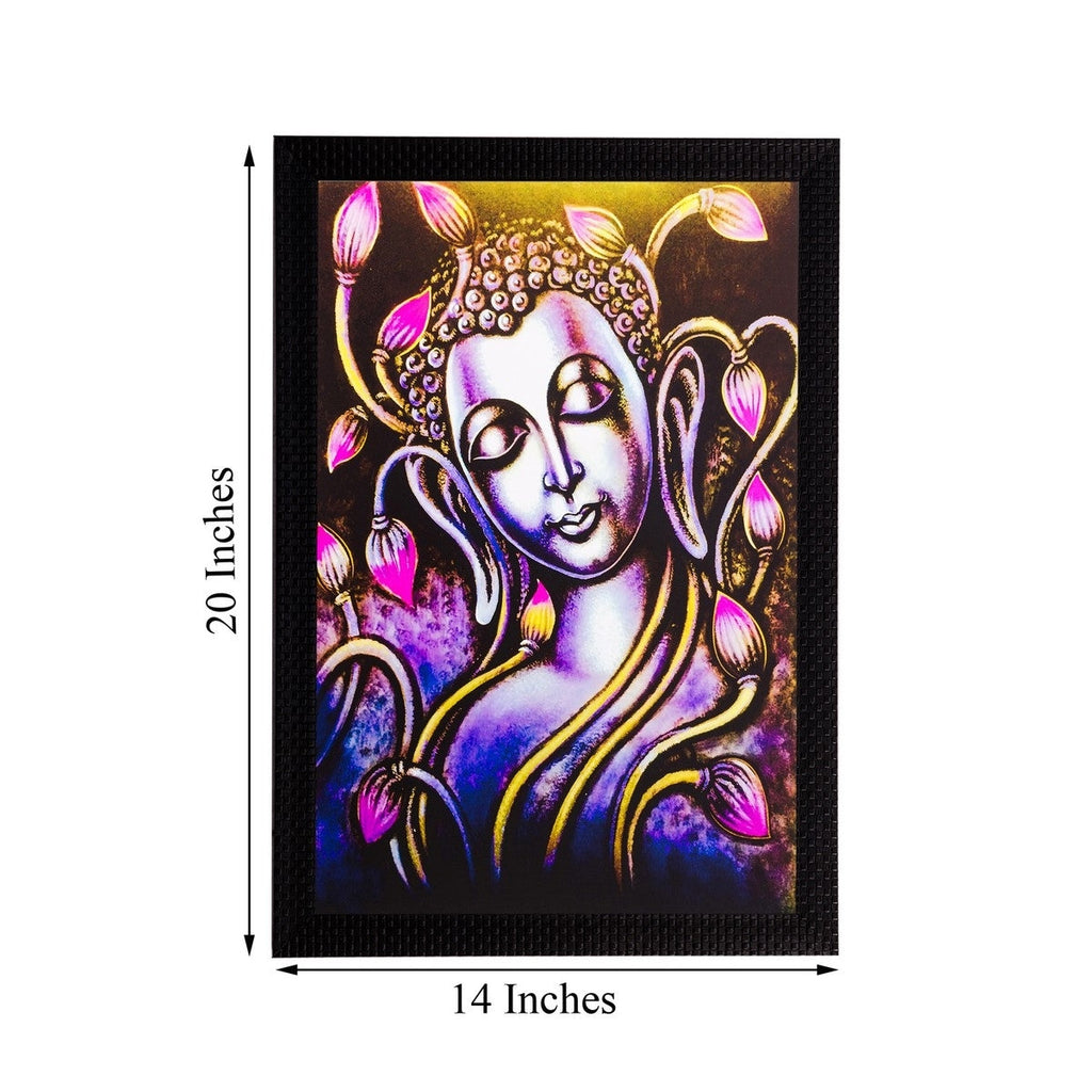 Lord Buddha and Flowers Matt Textured UV Art Painting Kafalo
