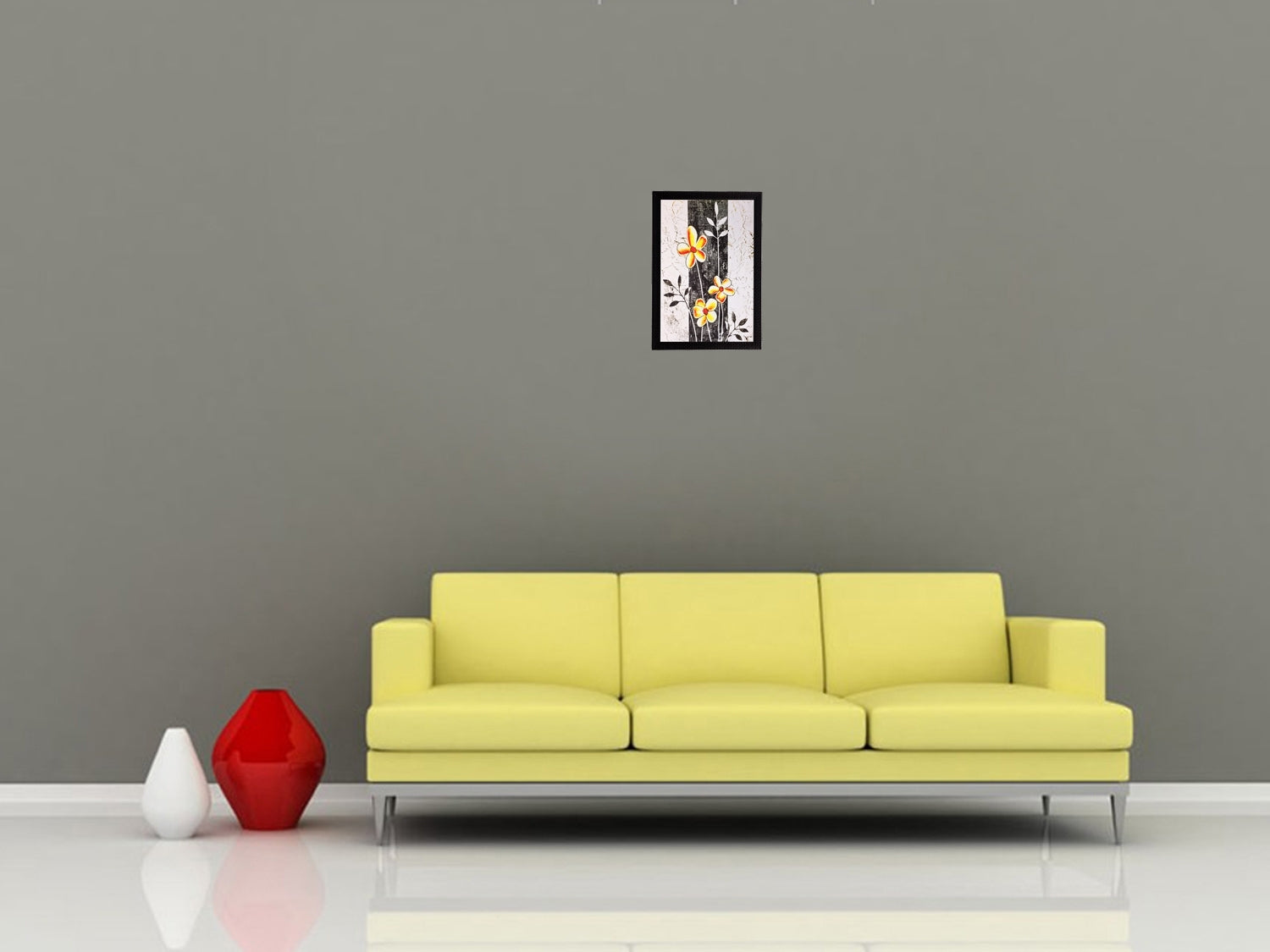 Yellow flowers Matt Textured UV Art Painting Kafalo