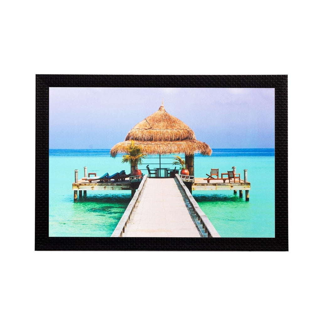 Beautiful Inside Sea Hut Matt Textured UV Art Painting Kafalo