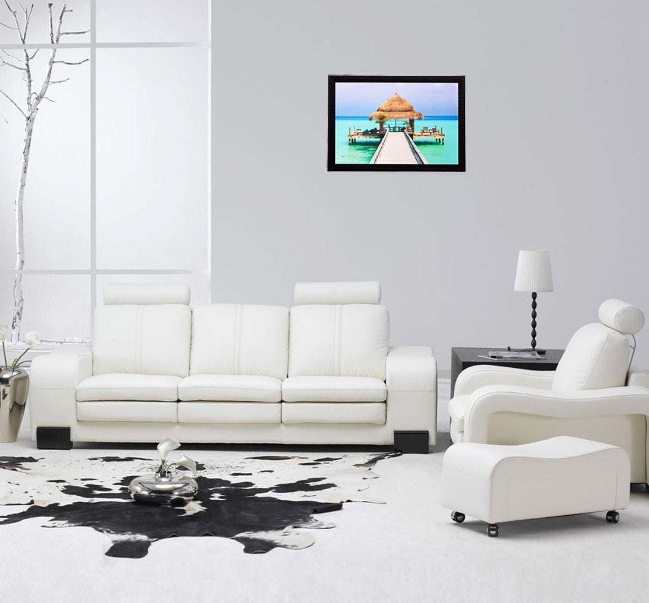 Beautiful Inside Sea Hut Matt Textured UV Art Painting Kafalo