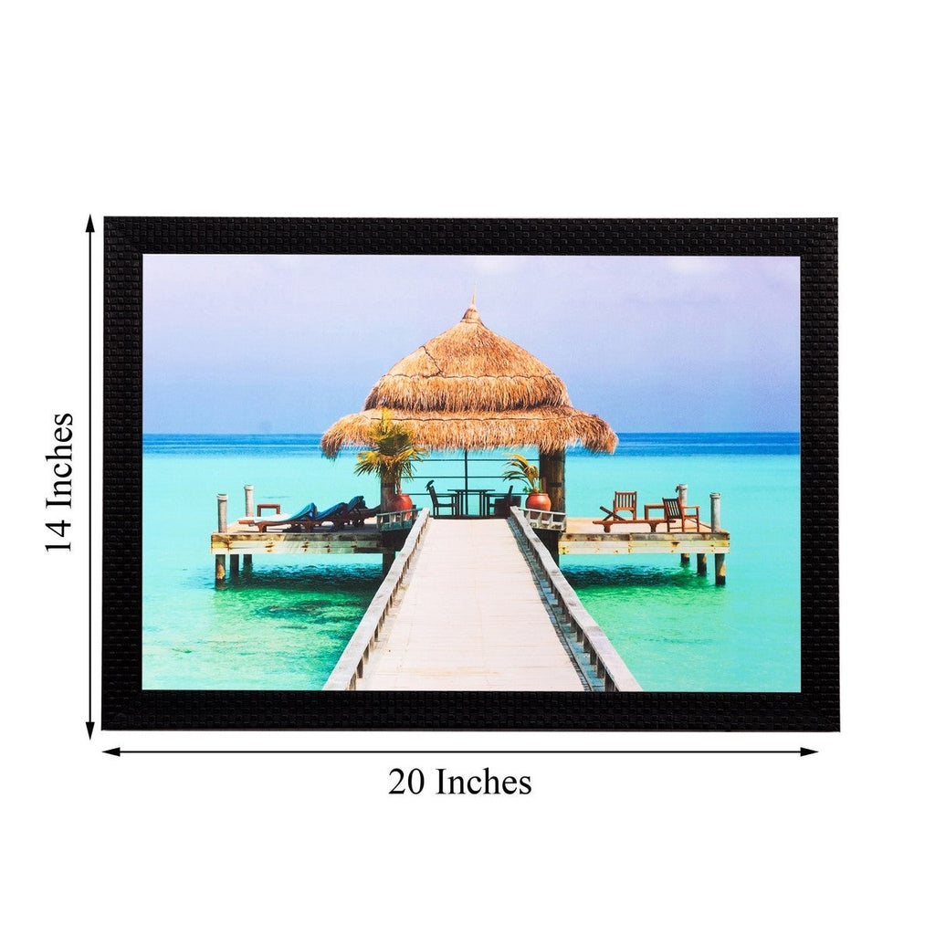 Beautiful Inside Sea Hut Matt Textured UV Art Painting Kafalo