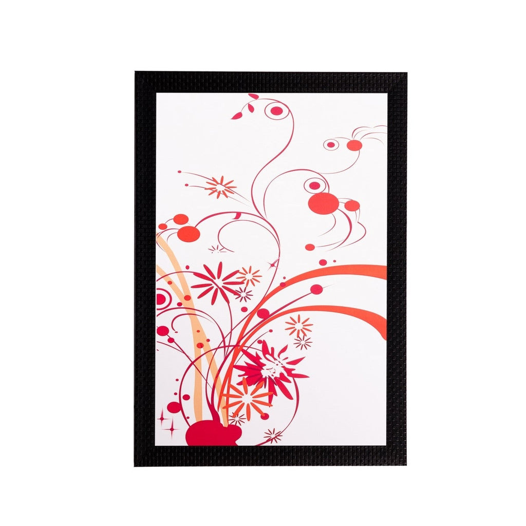 Red Floral Matt Textured UV Art Painting Kafalo