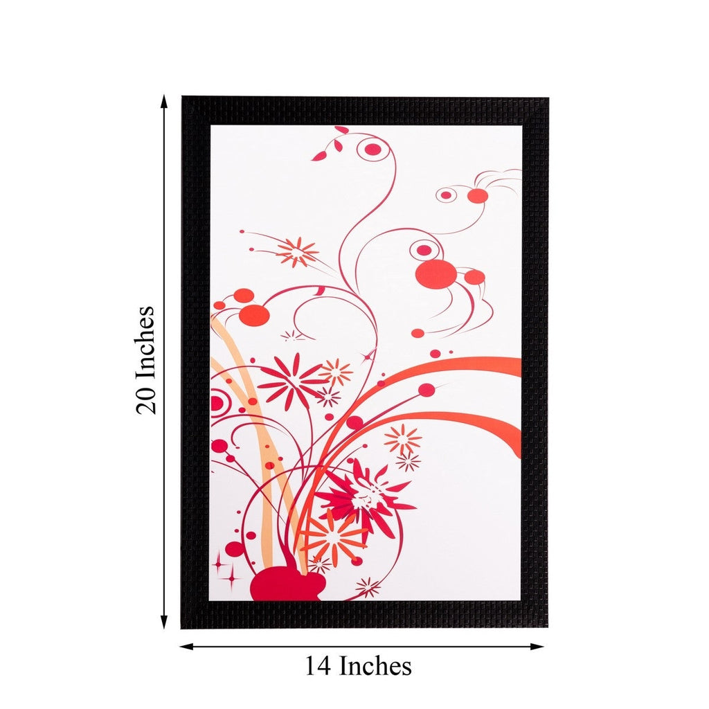 Red Floral Matt Textured UV Art Painting Kafalo