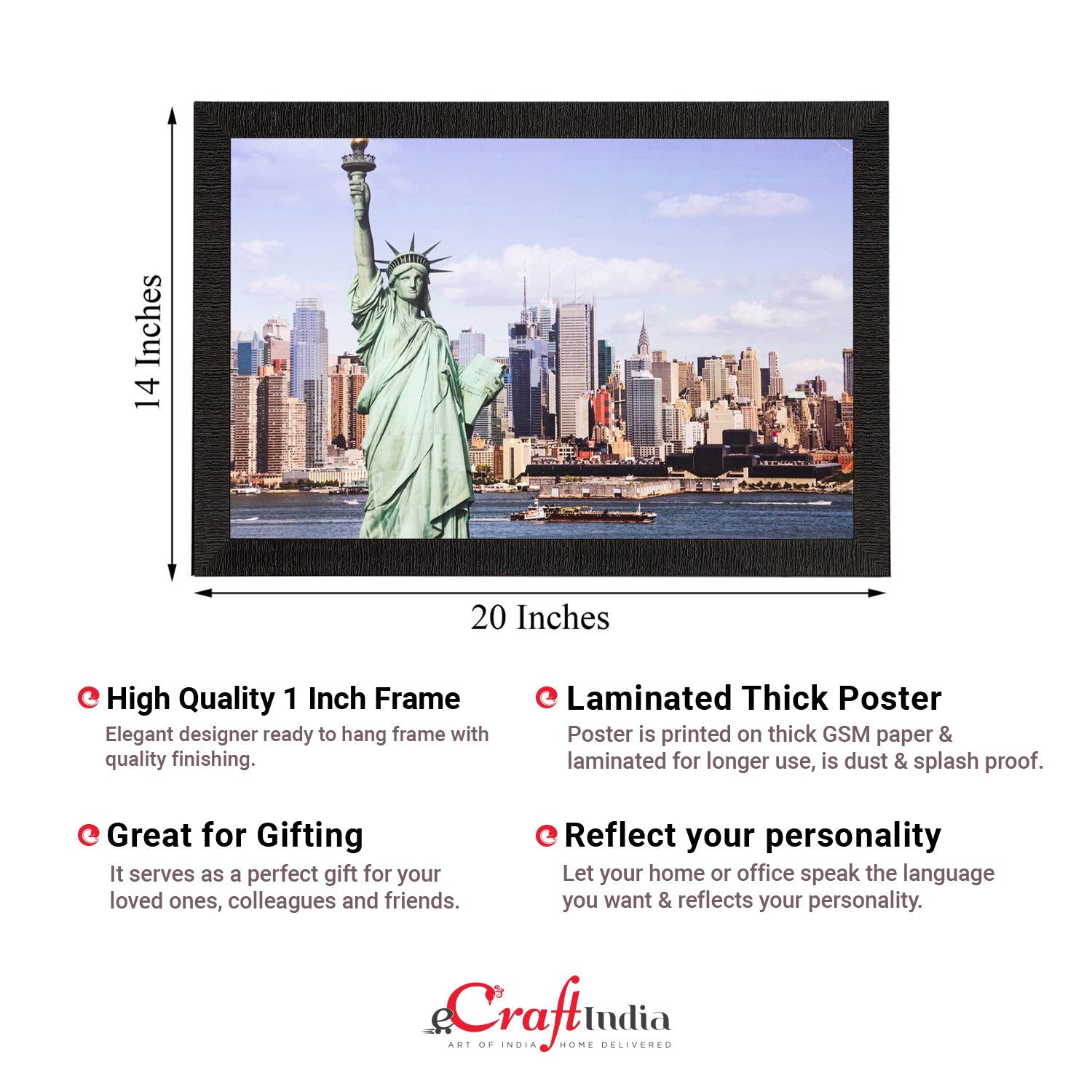 Statue of Liberty Matt Textured UV Art Painting Kafalo
