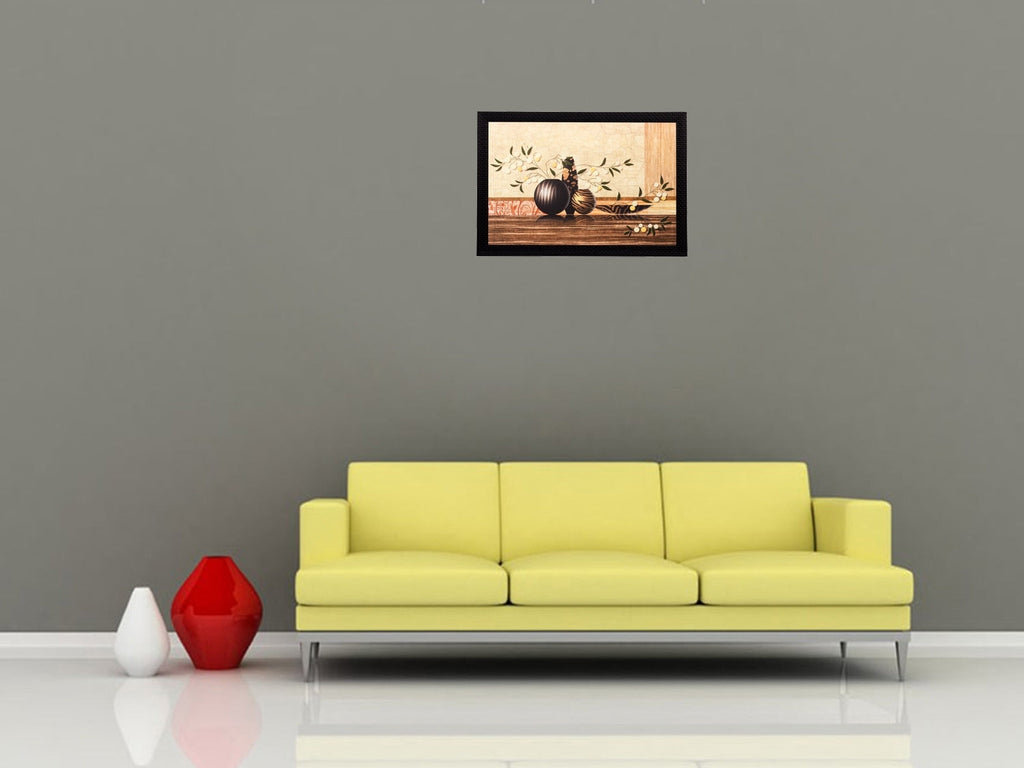 Black- Brown pots Matt Textured UV Art Painting Kafalo