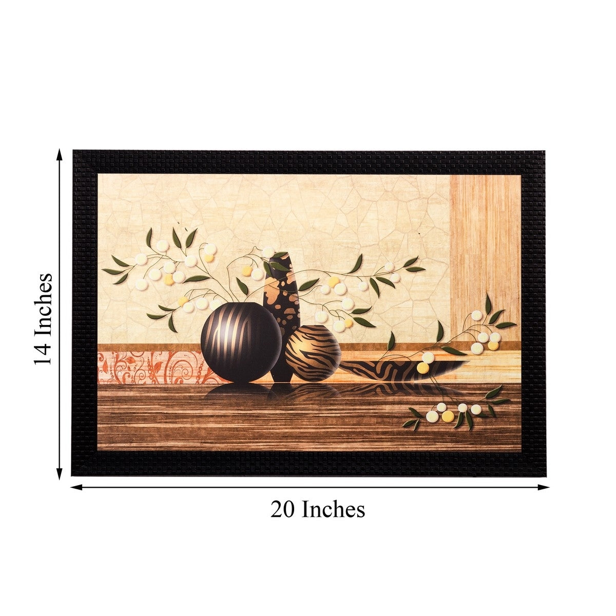 Black- Brown pots Matt Textured UV Art Painting Kafalo