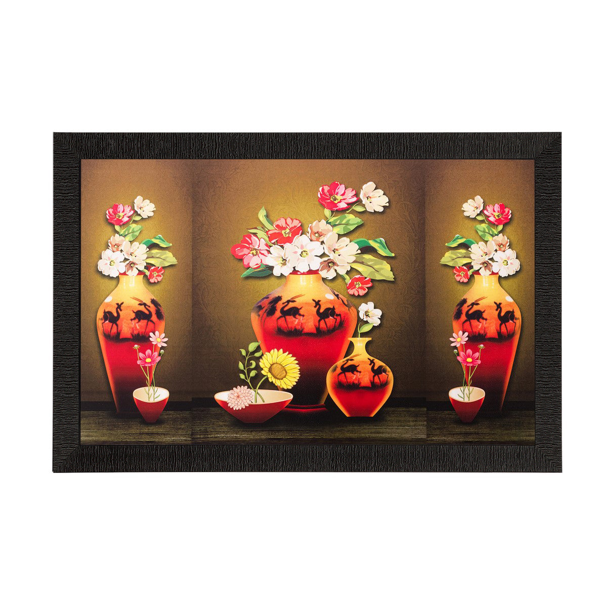 Colorful Vase and Flowers Matt Textured UV Art Painting Kafalo