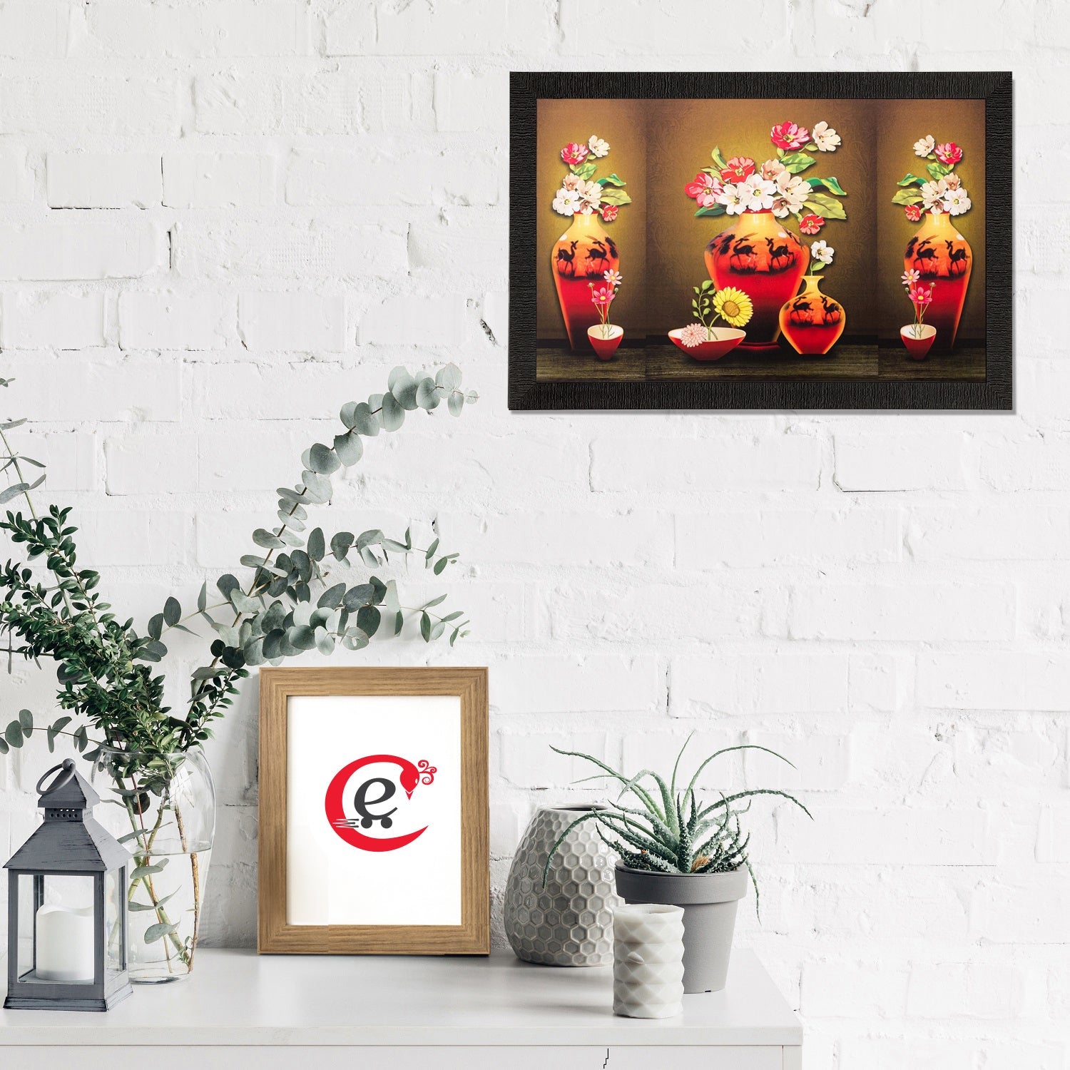 Colorful Vase and Flowers Matt Textured UV Art Painting Kafalo