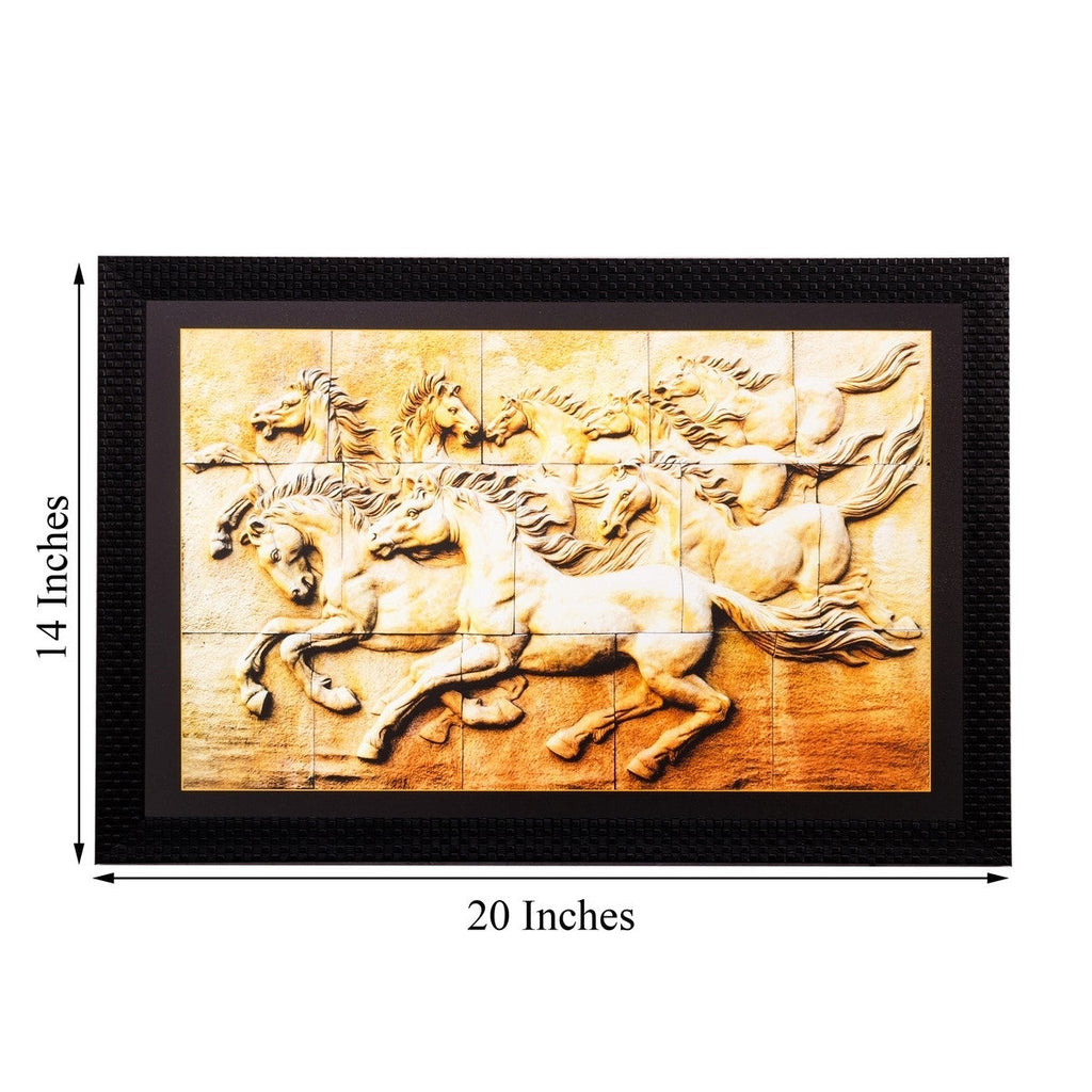 Abstract Running Horses Matt Textured UV Art Painting Kafalo