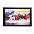 Lucky Running Horses Under Water Matt Textured UV Art Painting Kafalo