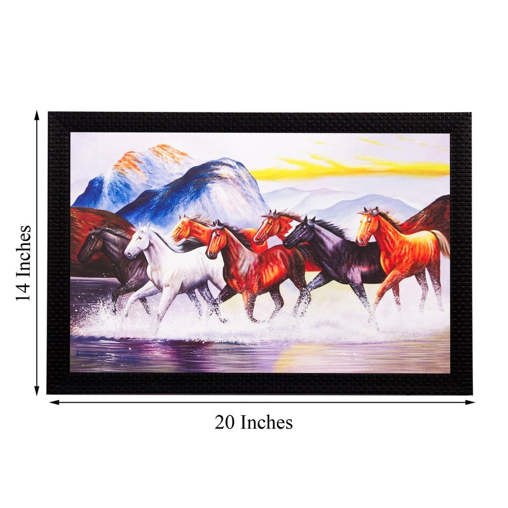 Lucky Running Horses Under Water Matt Textured UV Art Painting Kafalo