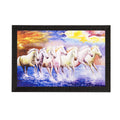 Lucky White Running Horses Matt Textured UV Art Painting Kafalo
