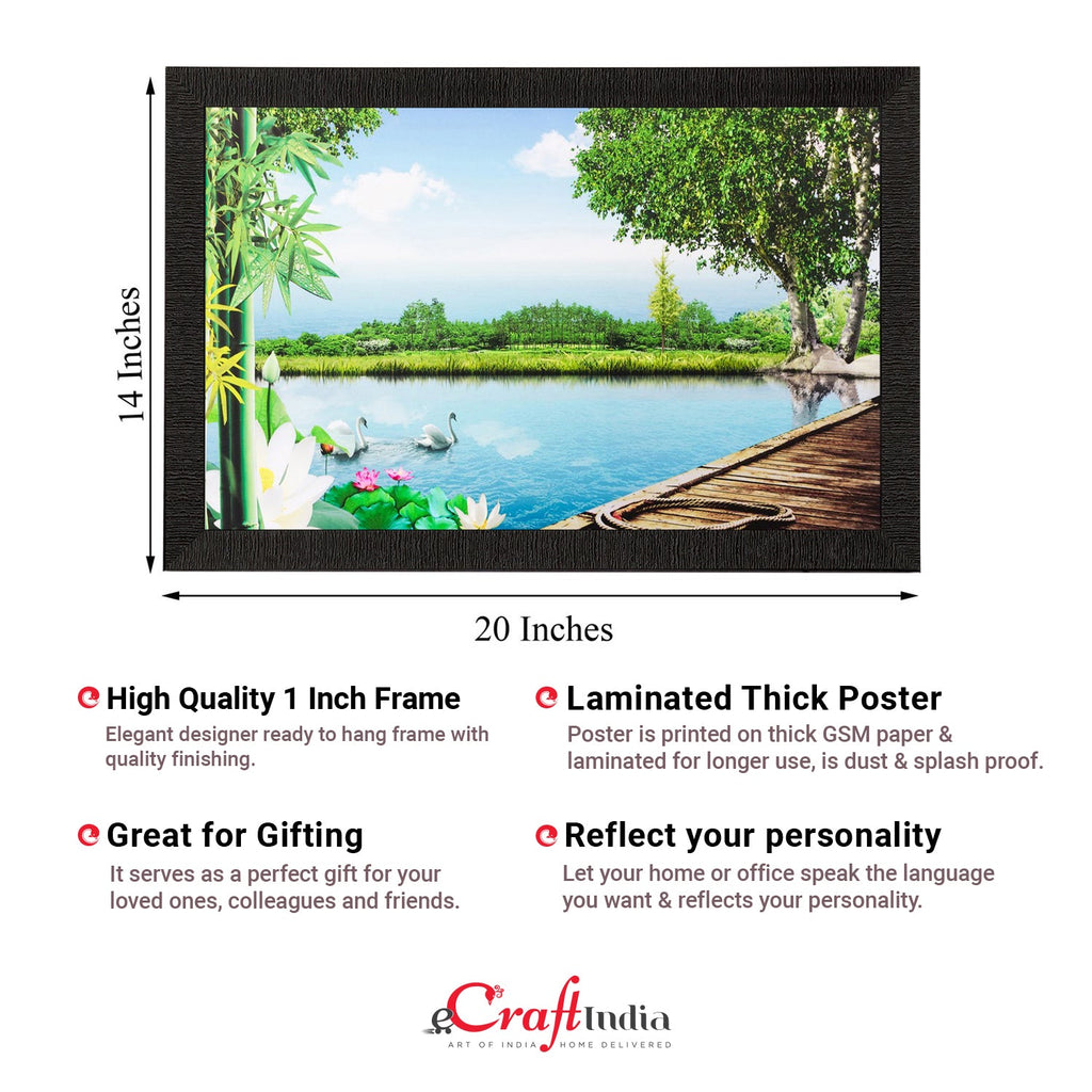 Scenic Water and Trees Matt Textured UV Art Painting Kafalo