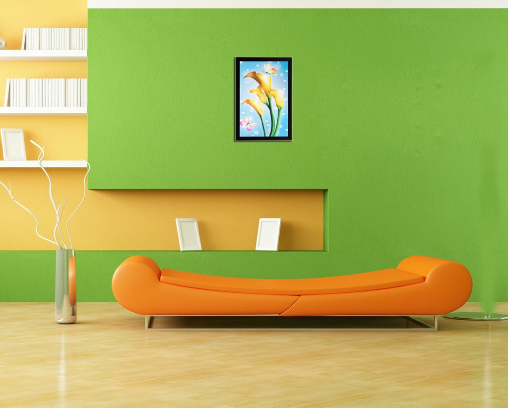 Enlightening Yellow flowers Matt Textured UV Art Painting Kafalo