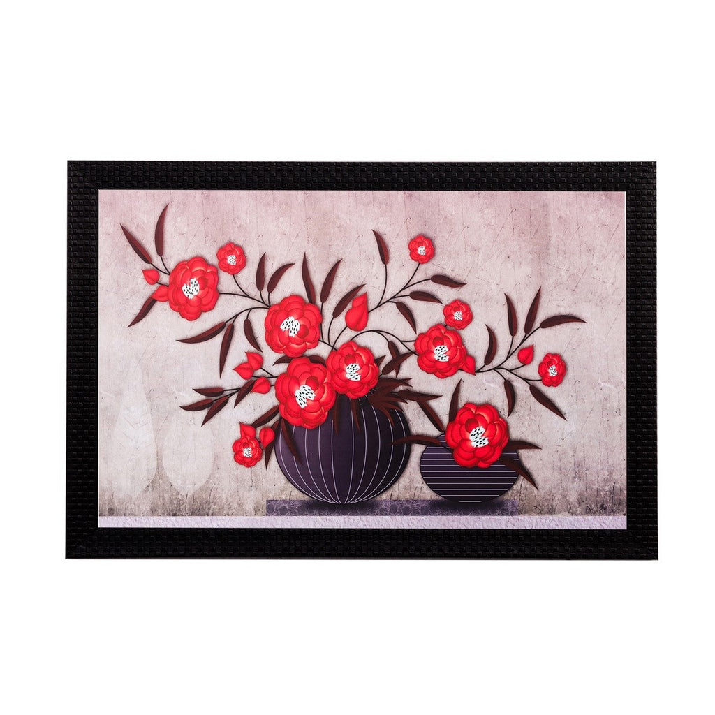 Botanical Red Flowers Matt Textured UV Art Painting Kafalo