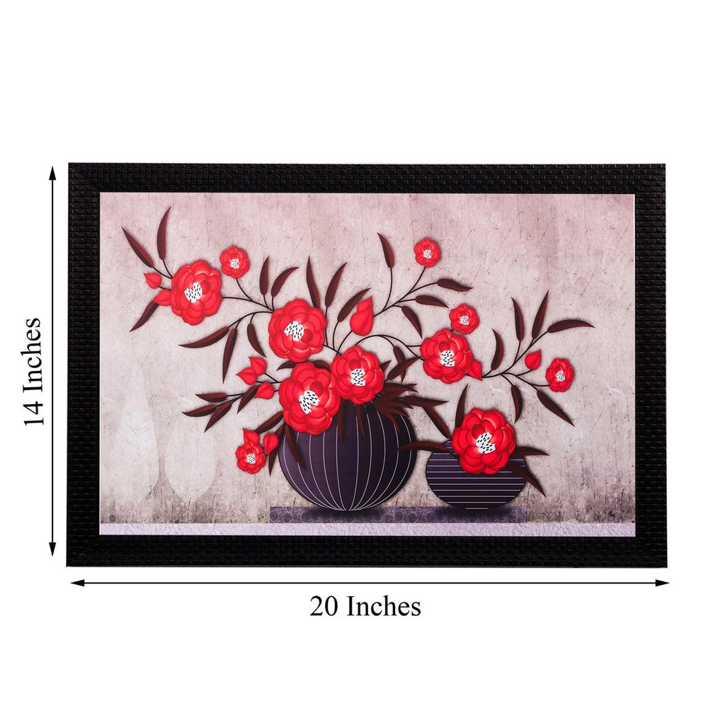 Botanical Red Flowers Matt Textured UV Art Painting Kafalo