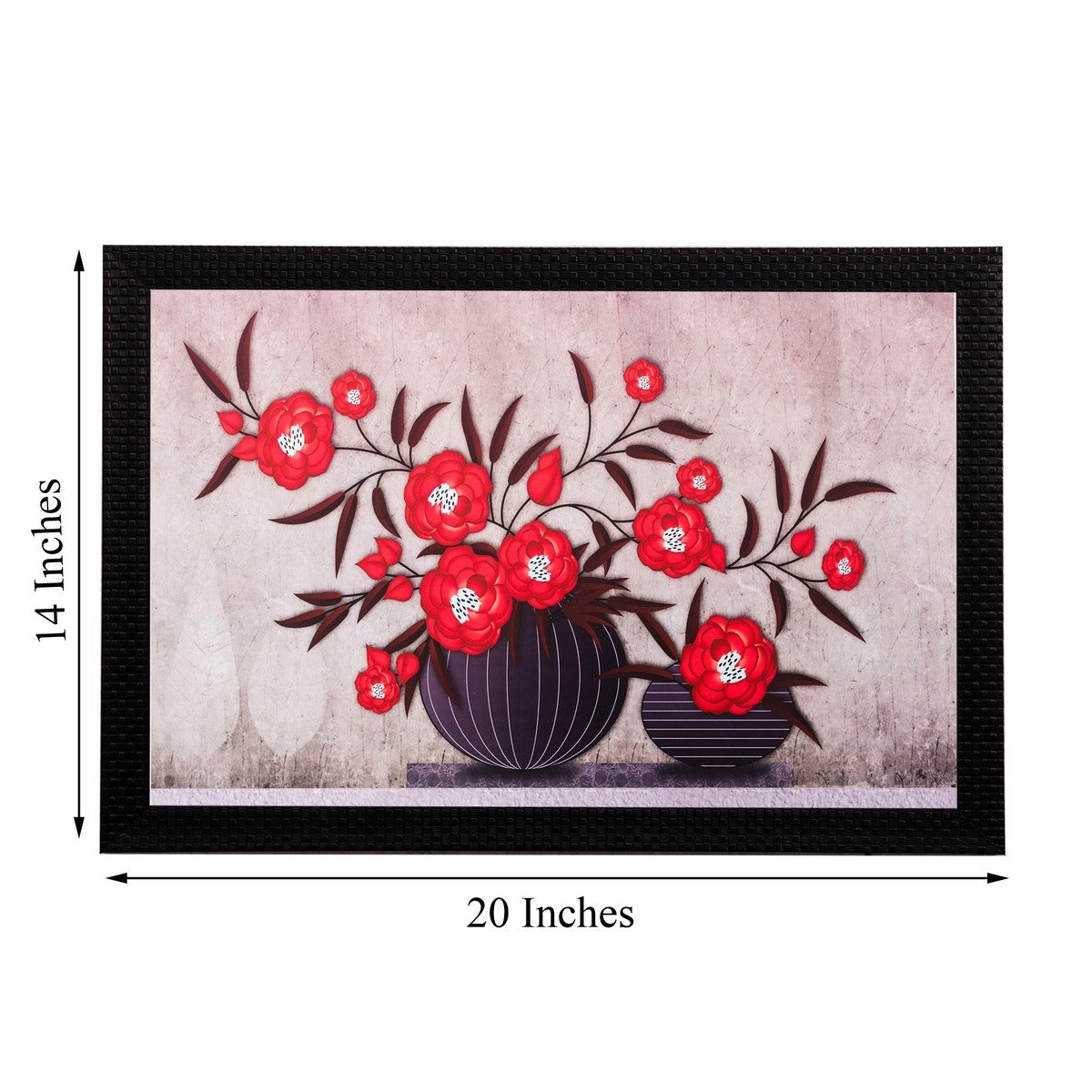 Botanical Red Flowers Matt Textured UV Art Painting Kafalo