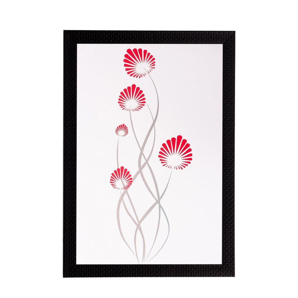 Red Floral Matt Textured UV Art Painting Kafalo