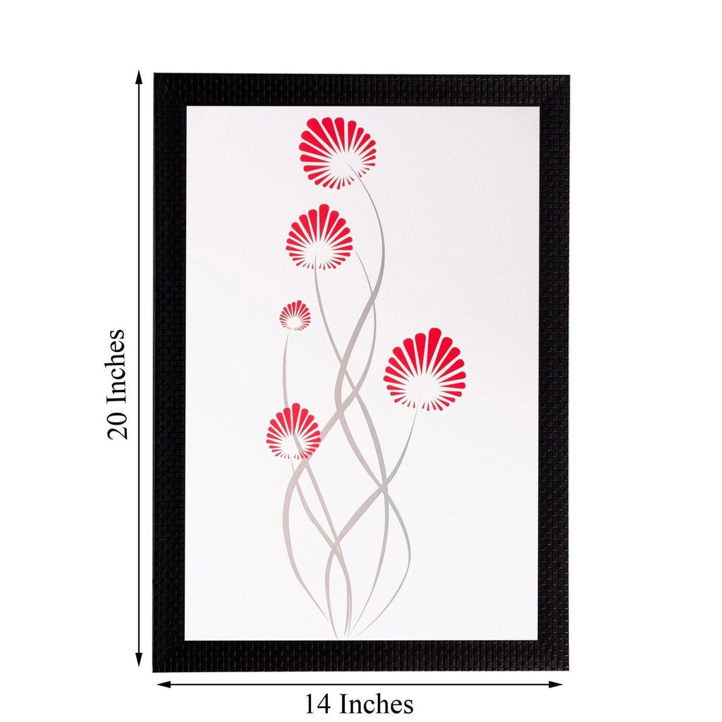 Red Floral Matt Textured UV Art Painting Kafalo