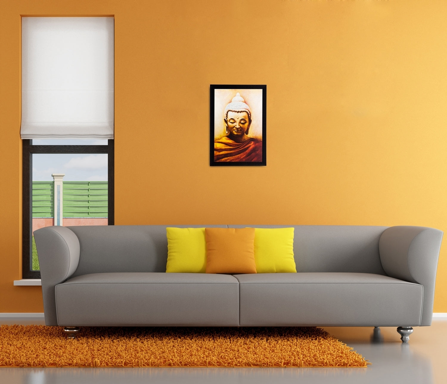 Enlightening Lord Buddha Matt Textured UV Art Painting Kafalo