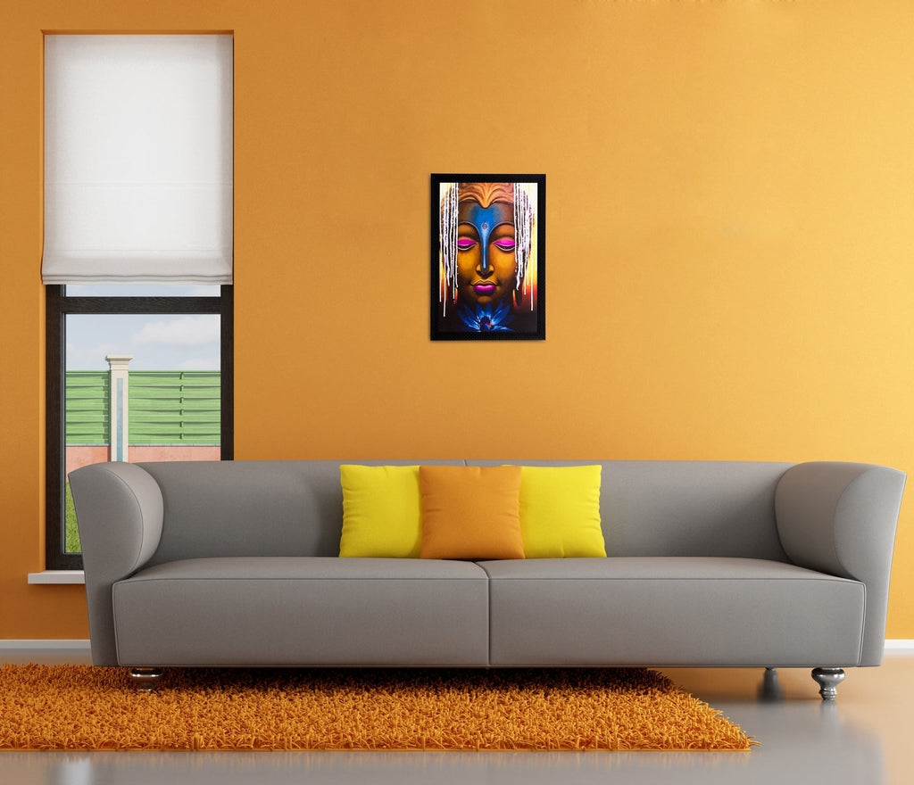Spiritual Lord Buddha Matt Textured UV Art Painting Kafalo