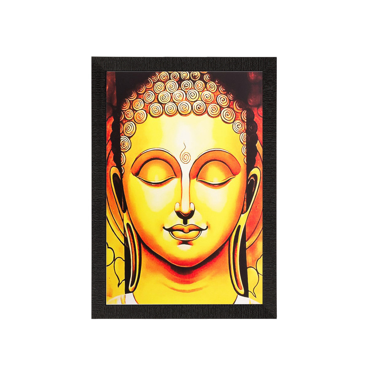 Meditating Buddha Face Painting Digital Printed Religious Wall Art Kafalo