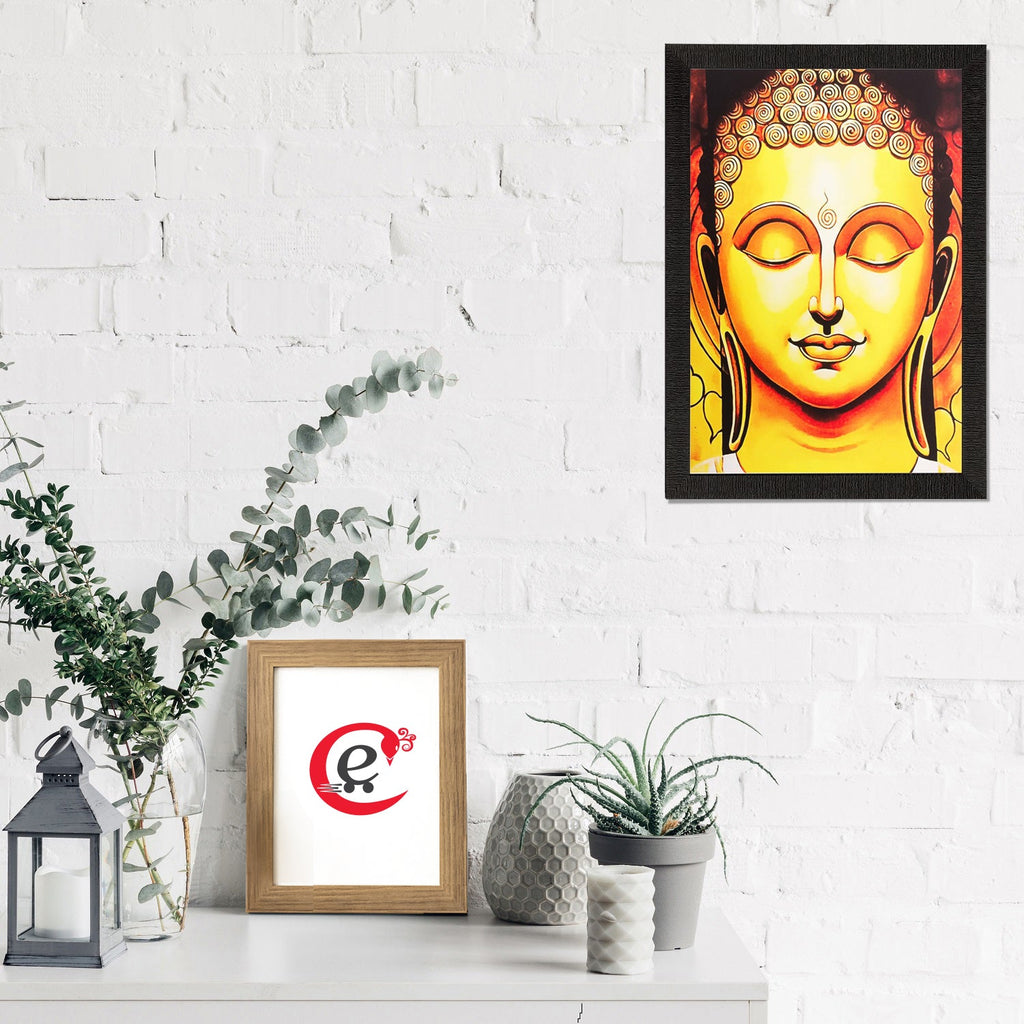 Meditating Buddha Face Painting Digital Printed Religious Wall Art Kafalo