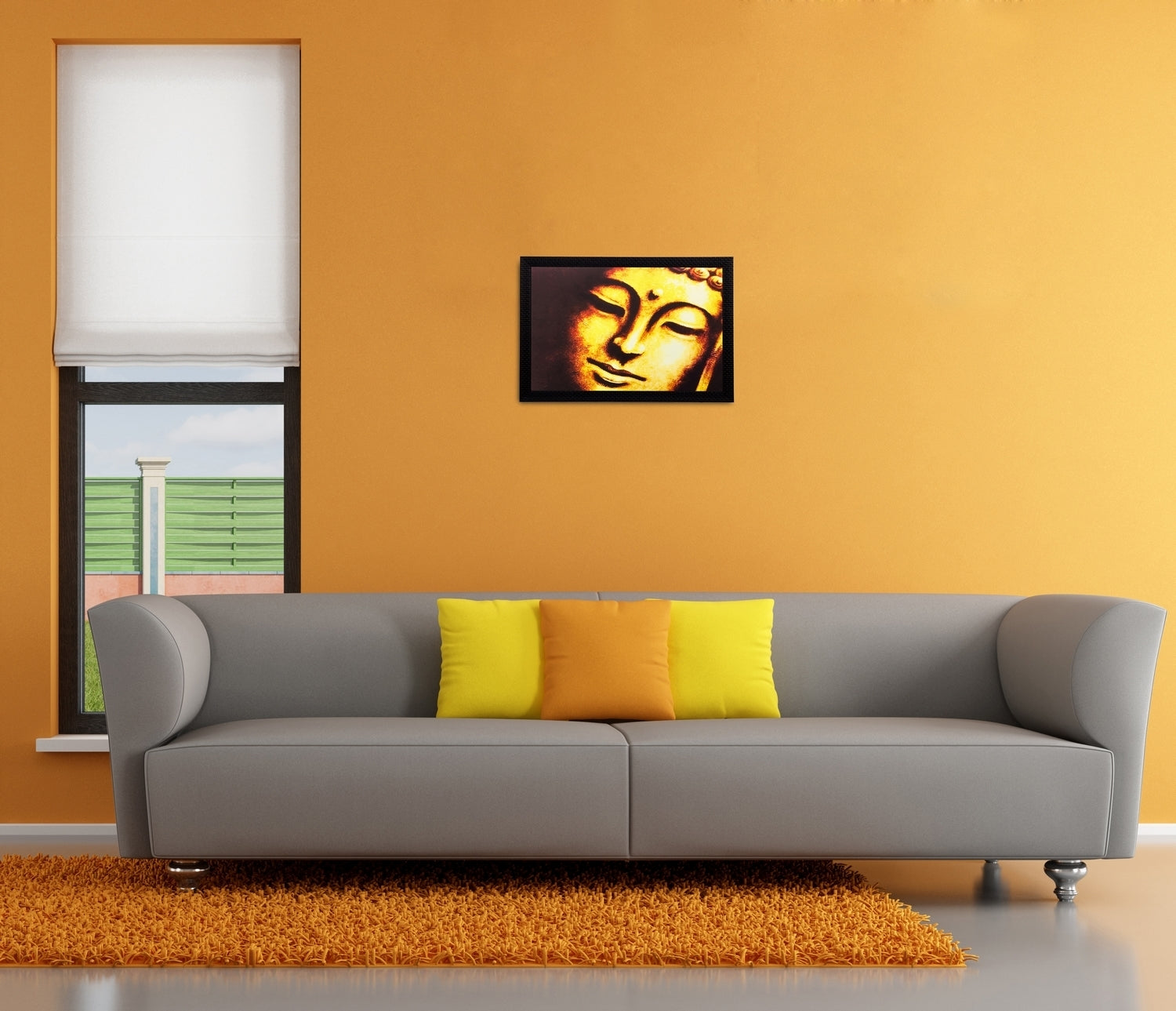 Enlightening Buddha Matt Textured UV Art Painting Kafalo