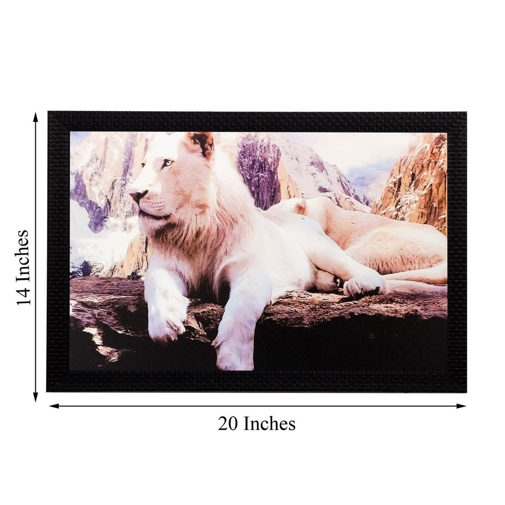 Sitting Lion Matt Textured UV Art Painting Kafalo