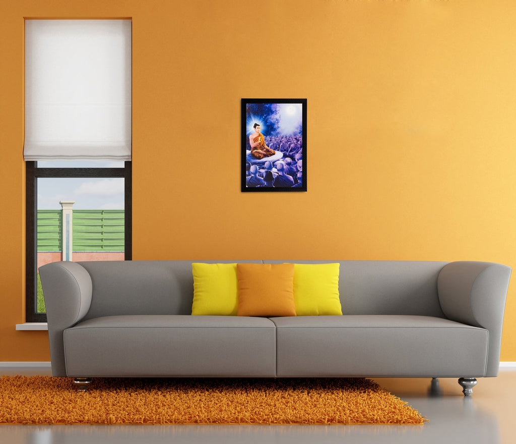 Enlightening Lord Buddha Matt Textured UV Art Painting Kafalo