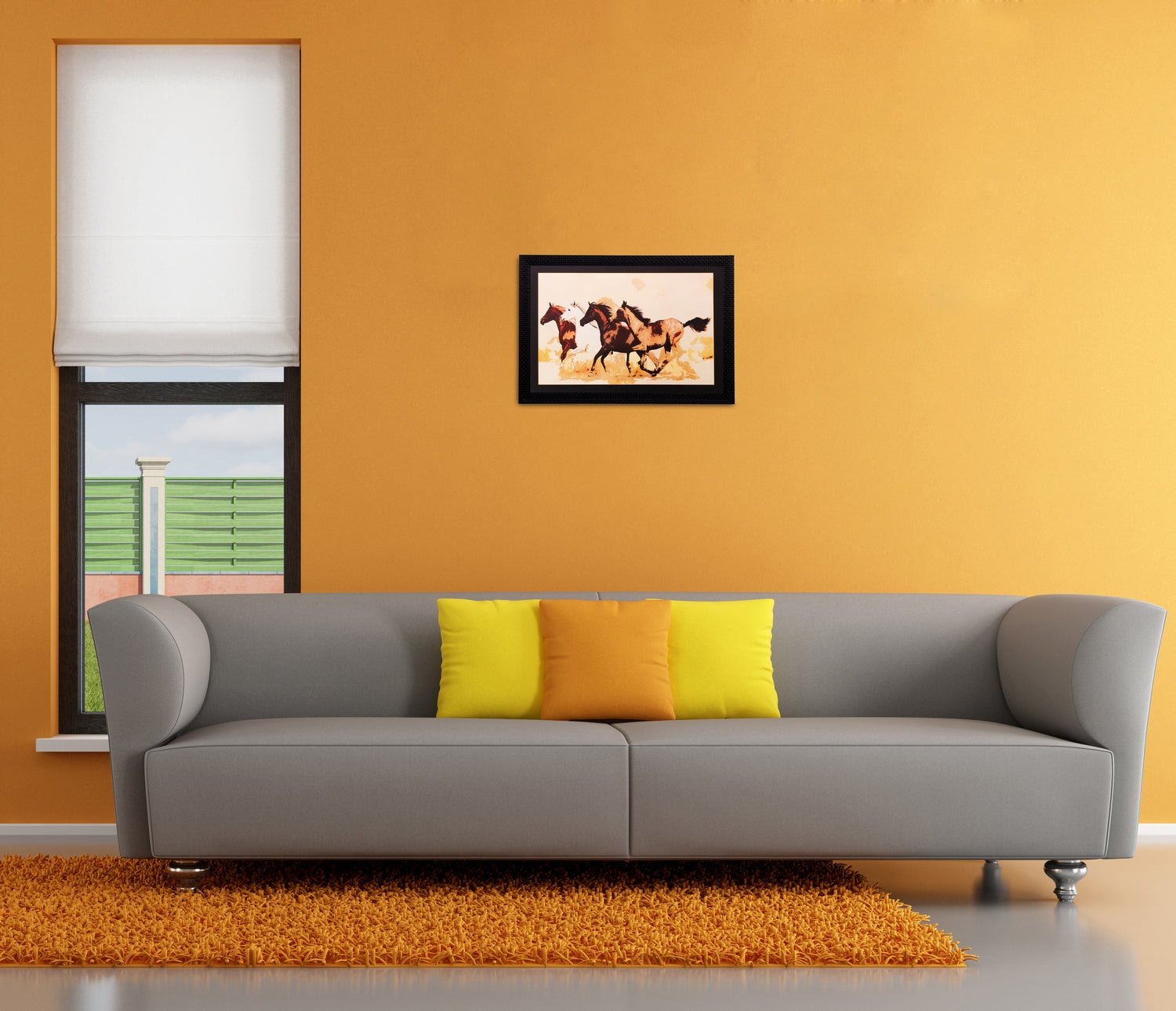 Running Horses Matt Textured UV Art Painting Kafalo