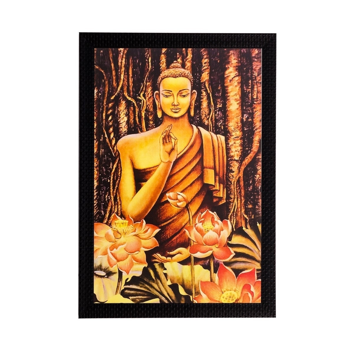 Lord Buddha Matt Textured UV Art Painting Kafalo