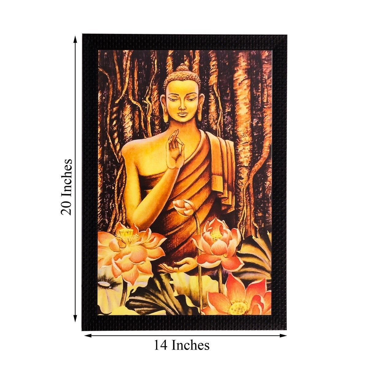 Lord Buddha Matt Textured UV Art Painting Kafalo