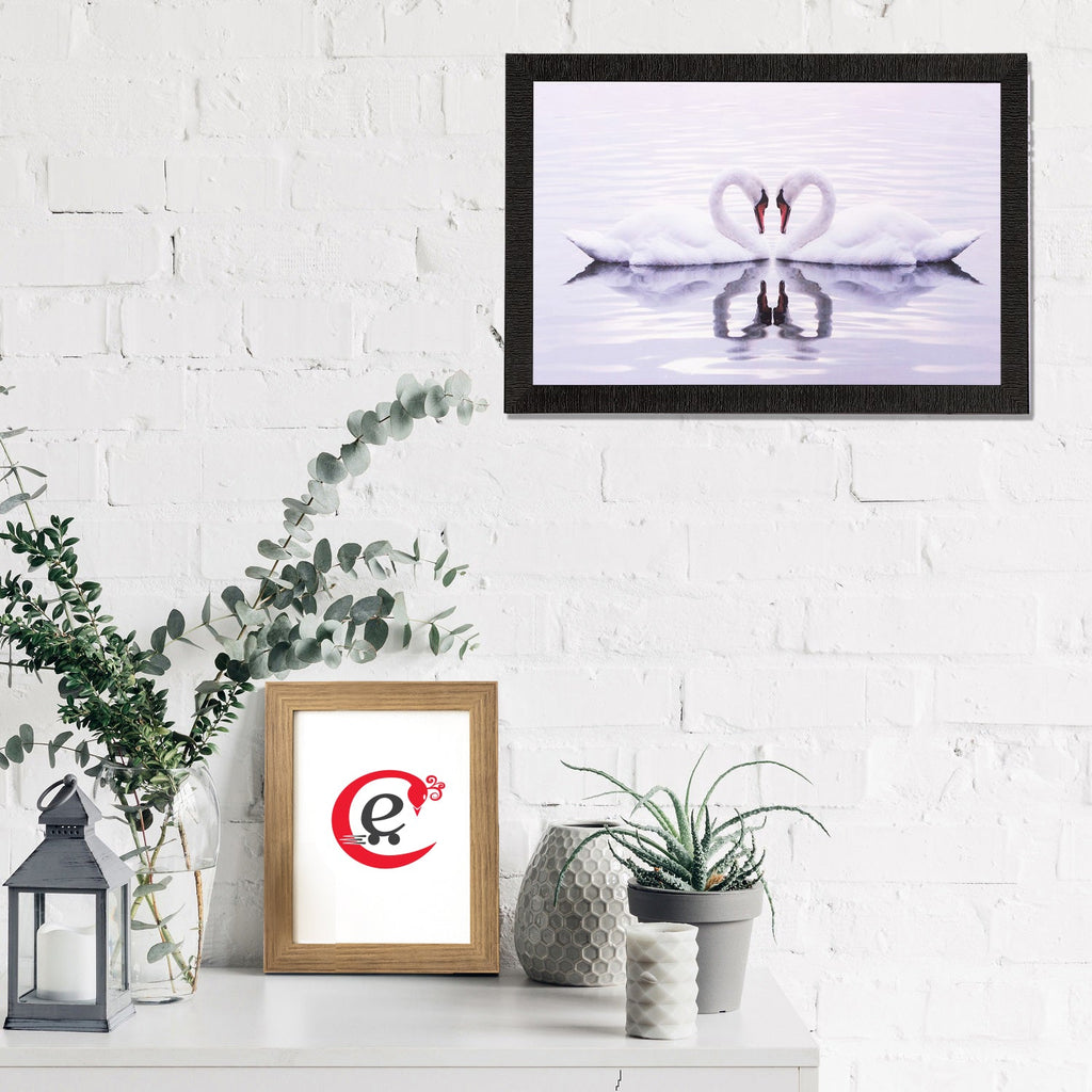 Loving Swans Matt Textured UV Art Painting Kafalo