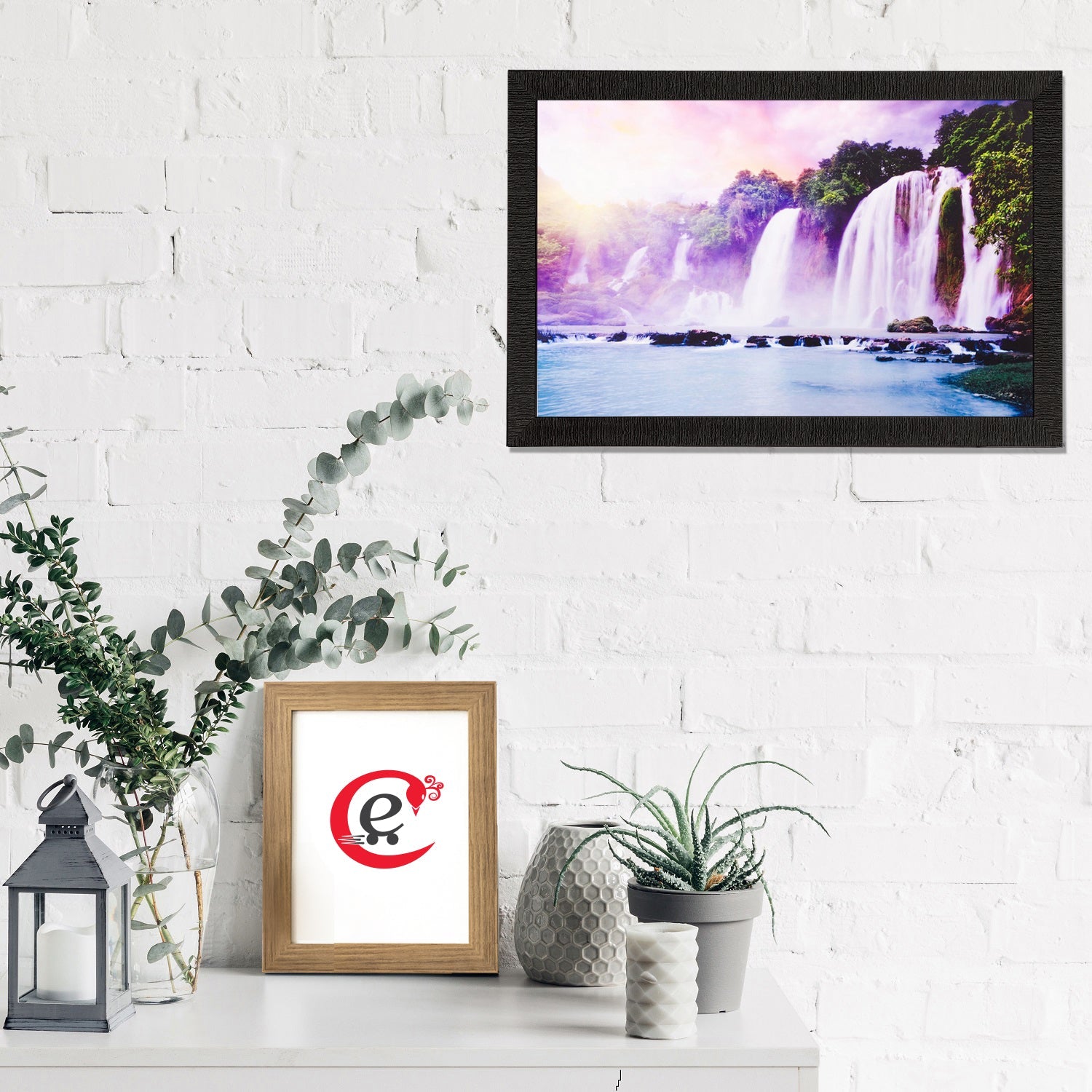 Wonderful Waterfall View Matt Textured UV Art Painting Kafalo