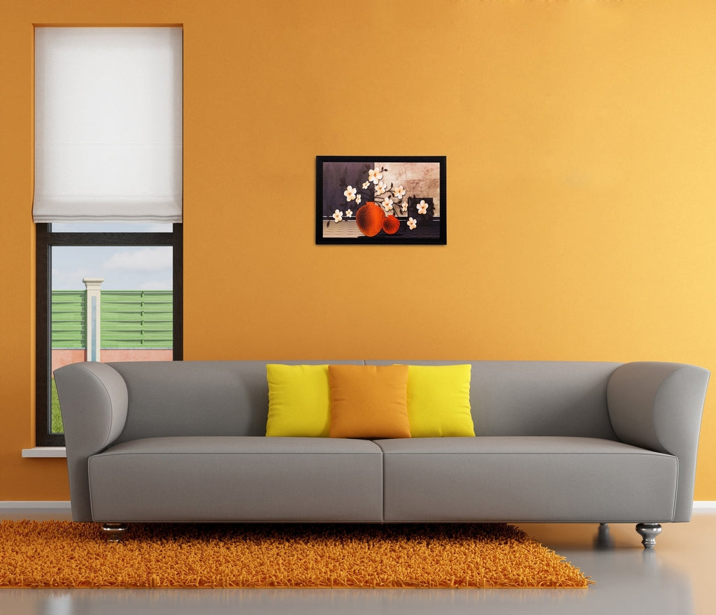 Botanical Off White Flower Matt Textured UV Art Painting Kafalo