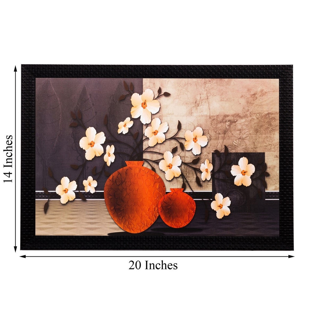 Botanical Off White Flower Matt Textured UV Art Painting Kafalo