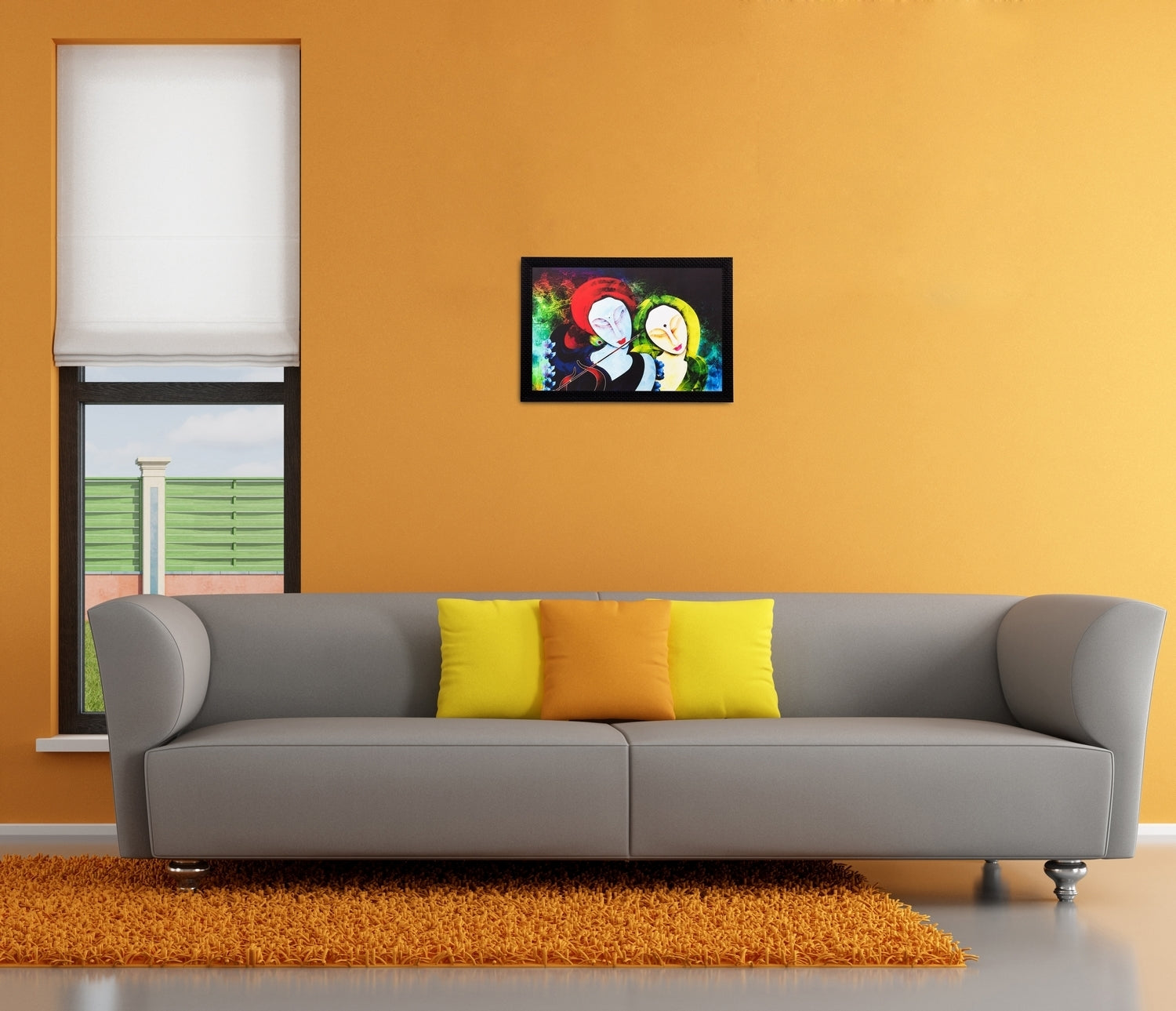 Radha Krishna Matt Textured UV Art Painting Kafalo