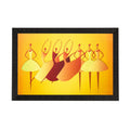 Abstract Dancing Tribal Girls Matt Textured UV Art Painting Kafalo