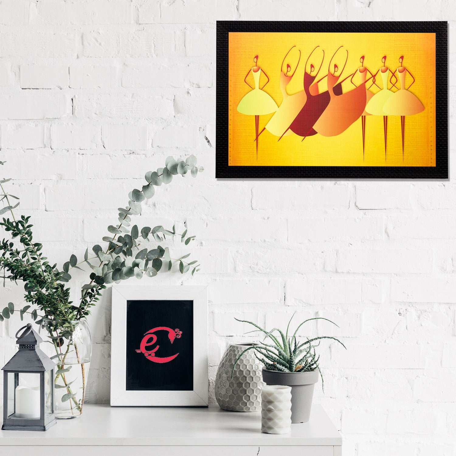 Abstract Dancing Tribal Girls Matt Textured UV Art Painting Kafalo