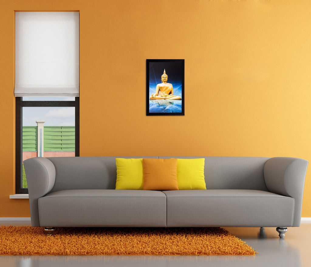 Meditating Lord Buddha Matt Textured UV Art Painting Kafalo
